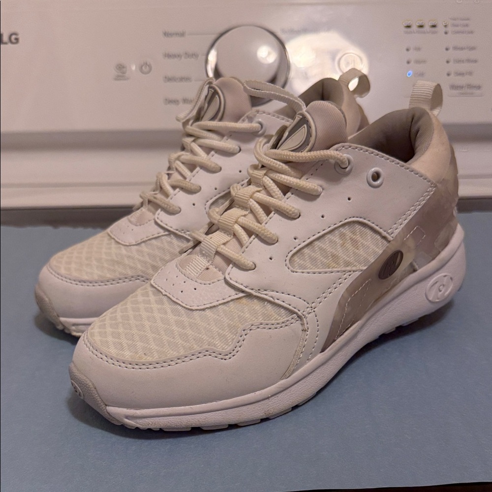 Stylish White and Cream Sneakers